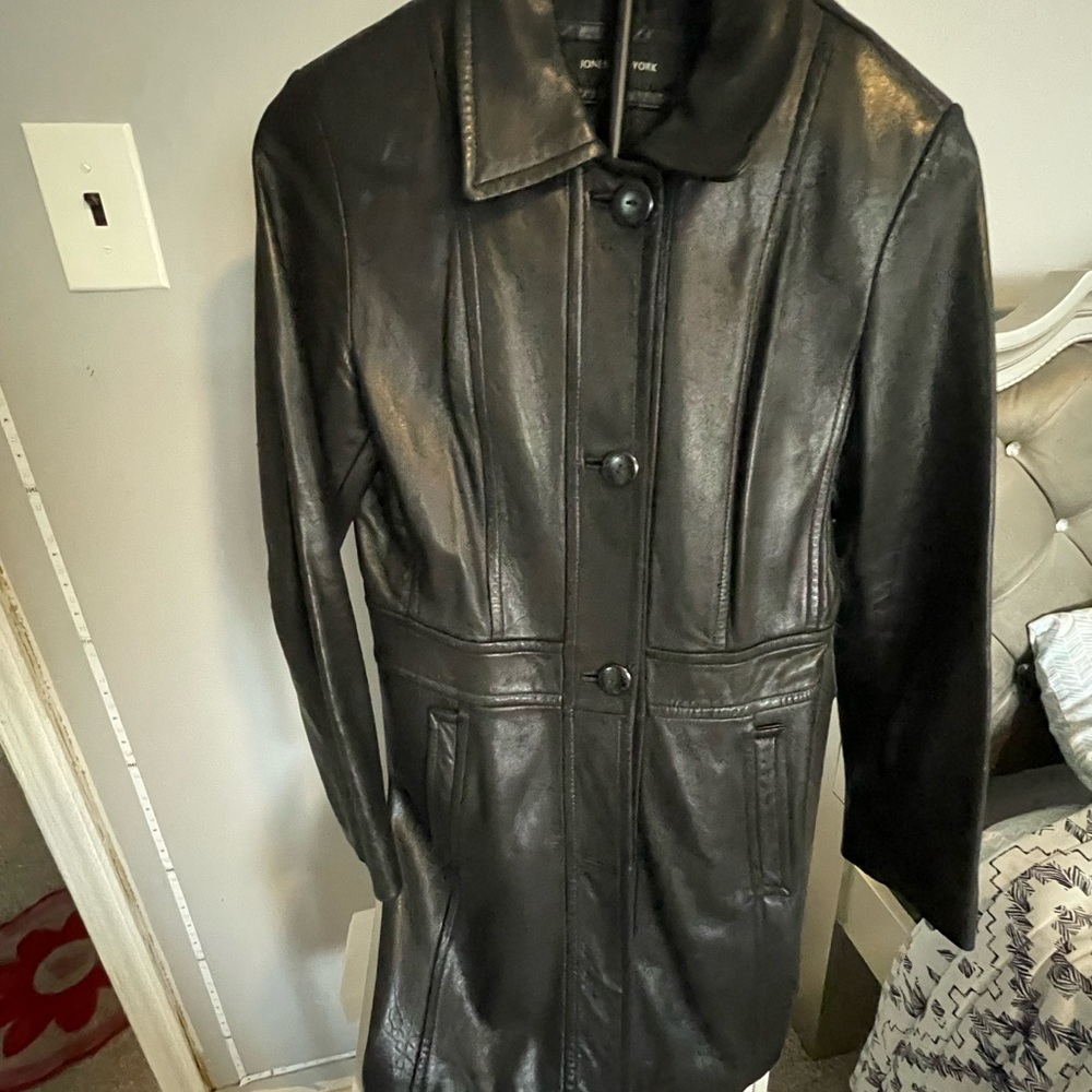 Jones New York Black Leather Jacket